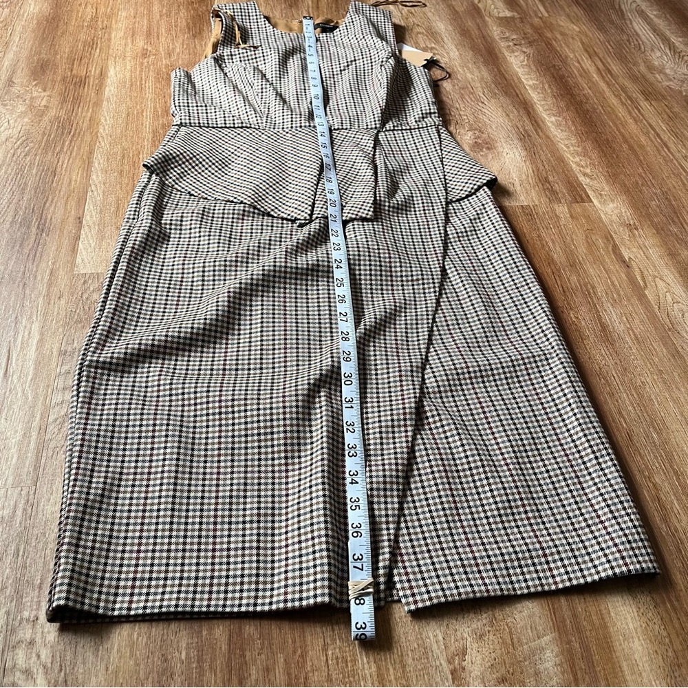 NWT Halogen Houndstooth Check Cap Sleeve Ruffle Hem Dress Size XS - Picture 7 of 7